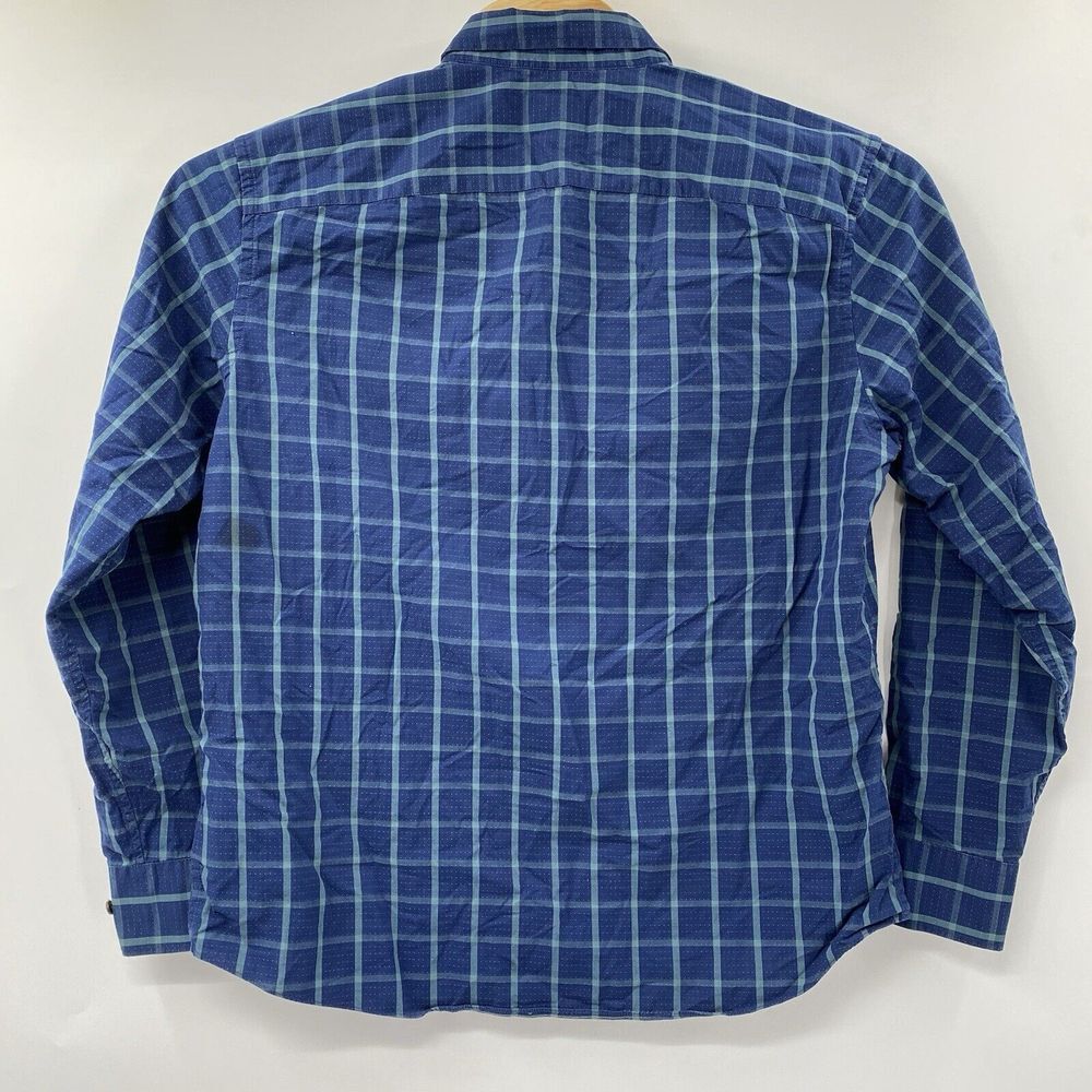 UNTUCKit Corison Men's XL Cotton Navy Green Plaid Long Sleeve Button Down‎ Shirt - Picture 3 of 6